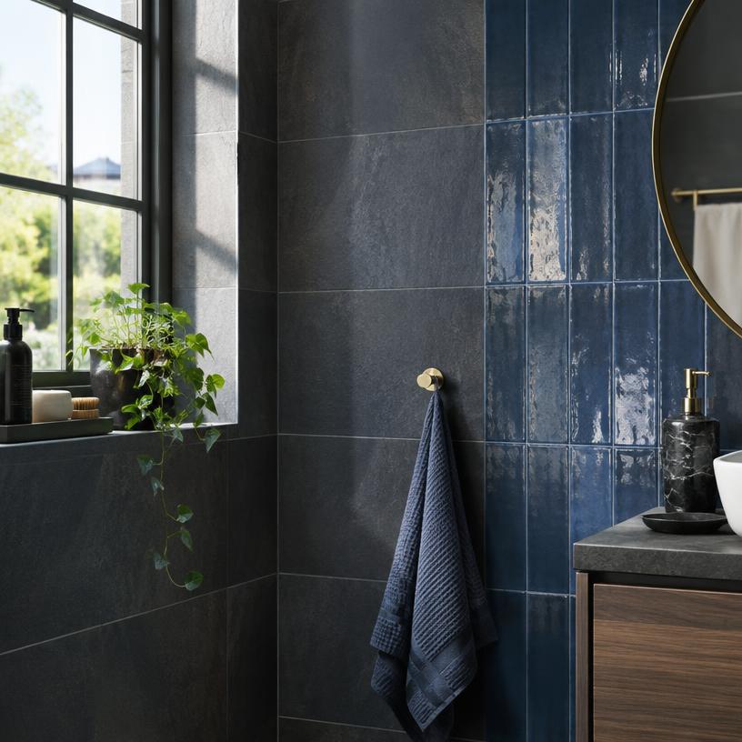 Bagno con finitura toni scuri